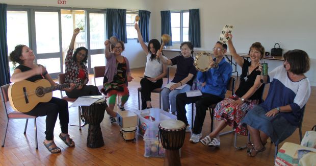 The Good Vibrations Group finishing a song